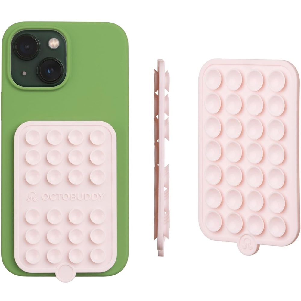 OCTOBUDDY Silicone Double-Sided Suction Phone Case Detachable Mount - Chalk Pink